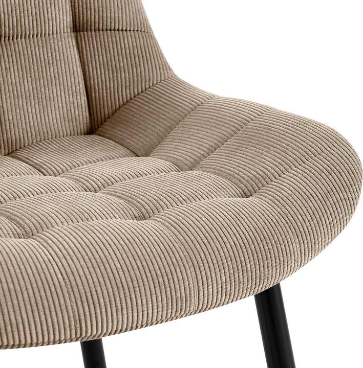 Image du produit CLP Chaise de salle à manger Sardna revêtement velours côtelé rembourré avec dossier