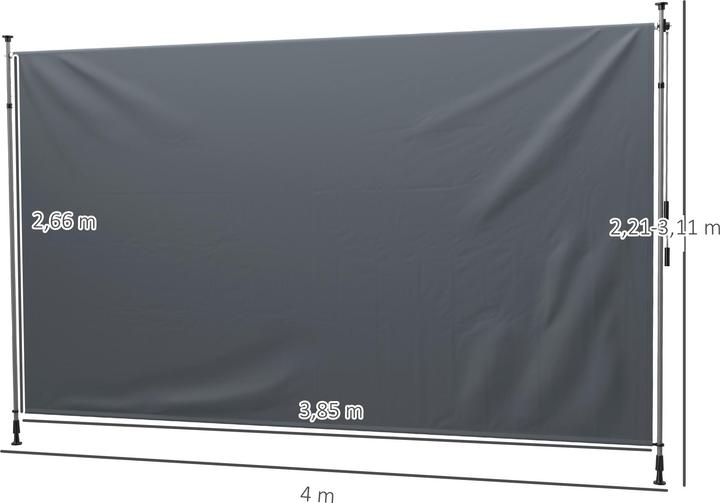 Produktbild Outsunny Markise Polyester, Aluminium Dunkelgrau (4 m)