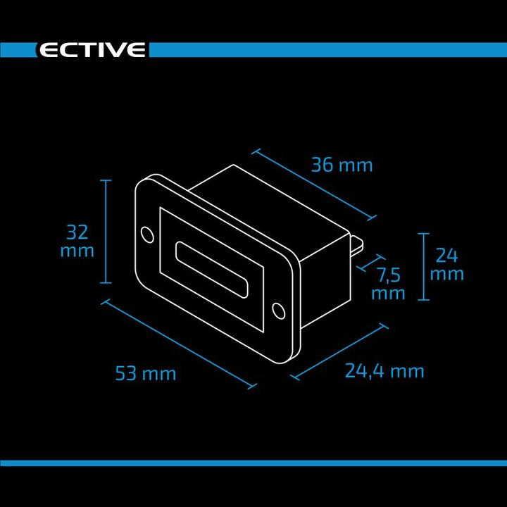 Immagine prodotto Ective Indicatore LED del livello di carica della batteria 12/24V