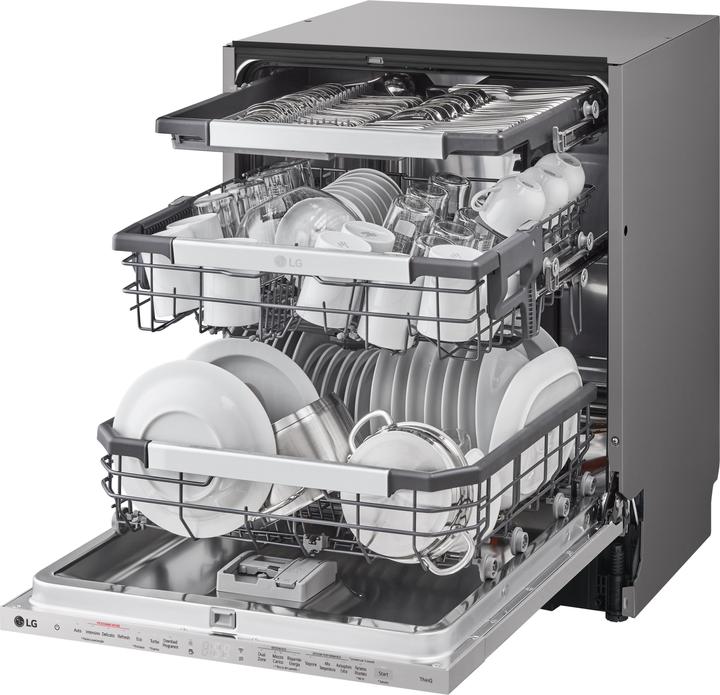 Actual product image LG QuadWash DB475TXS Full Discharge Dishwasher Class A 14 place setting Steam Wi-Fi