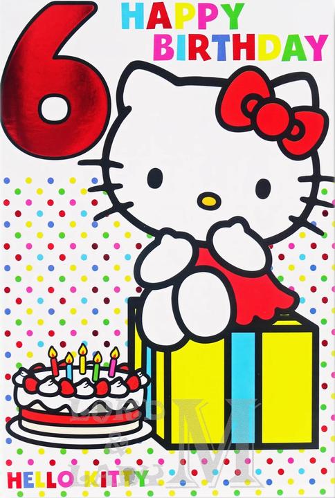 Actual product image Hello Kitty 6th Birthday Card (1 pcs.)