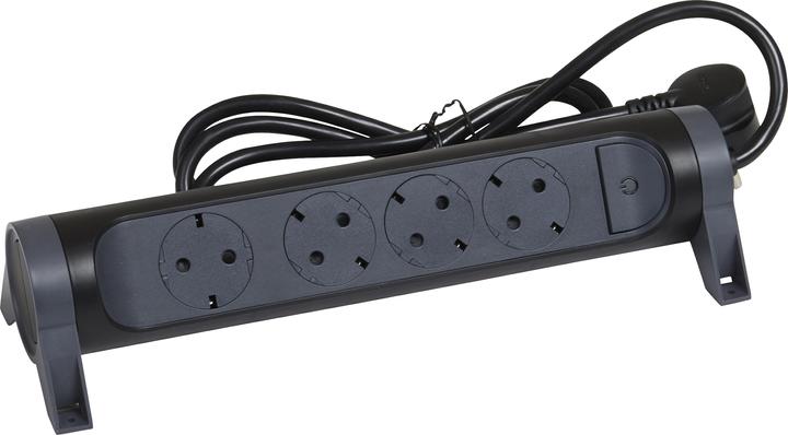 Image du produit Legrand Multiprise pivotante 4x prise, 3m de câble noir 694537 (4 x, CEE7, 3 m)