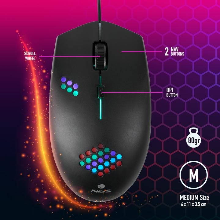 Immagine prodotto NGS per giochi GMX-120 800/1200 dpi Nero (Cablato)
