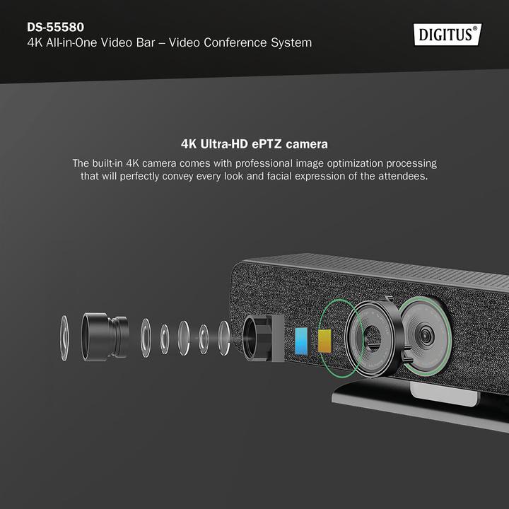 Image du produit Digitus Barre vidéo 4K All-in-One – Système de vidéoconférence