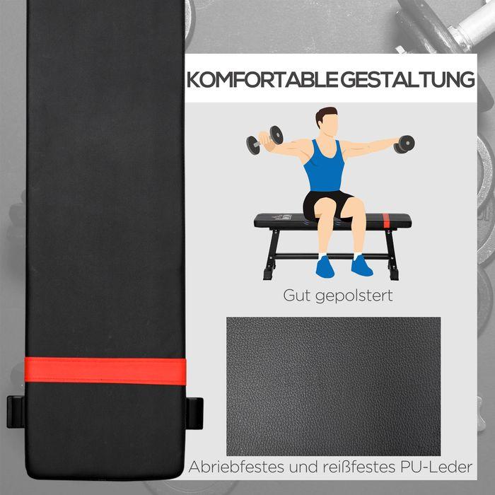 Produktbild Swisshandel24 Multifunktion Hantelbank Kraftstation Gewicht bis 150 kg Trainingsbank Metall Kunstleder Schwarz 118
