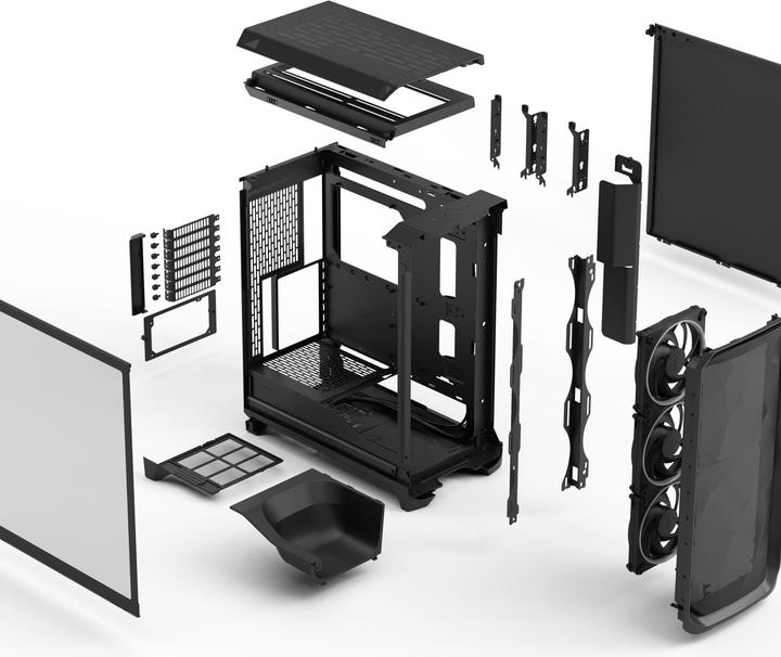 Actual product image Fractal Case Meshify 3 Black RGB TG Light Tint (ATX, Mini-ITX, E-ATX, mATX)
