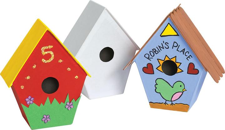 Immagine prodotto Colorations Da colorare - Decora la tua casetta per uccelli in cartapesta, set di quattro pezzi