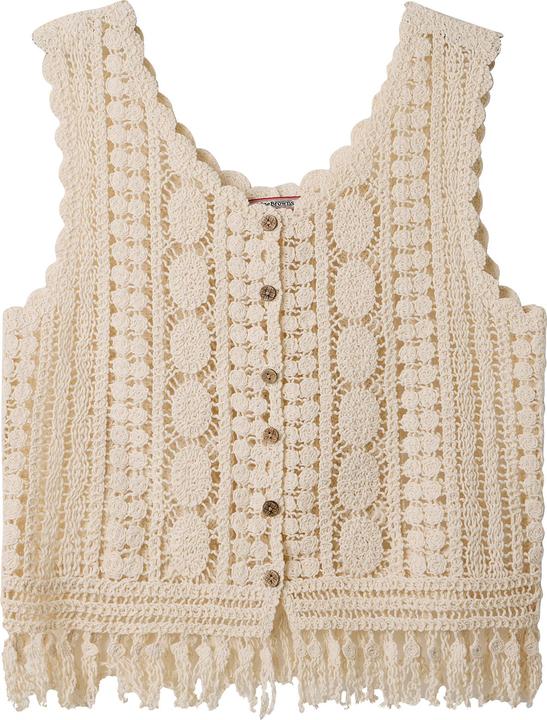 Actual product image Joe Browns Neutral Tassel Crochet Waistcoat (L)