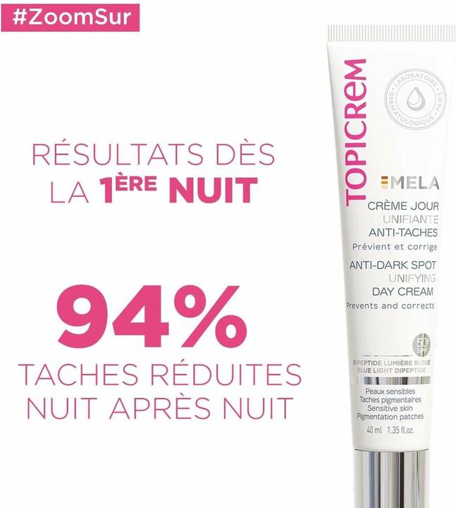 Topicrem Mela Anti-Dark Spot Unifying Day Cream ujednolicający krem przeciw plamom na dzień SPF50+ (40 ml, Tagescreme, SPF 50+)