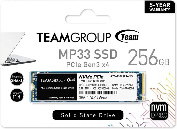 Immagine prodotto Team Group MP33 (256 GB, M.2 2280)