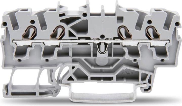 Actual product image Wago DIN rail terminal 4x2.5mm2 grey (Various)