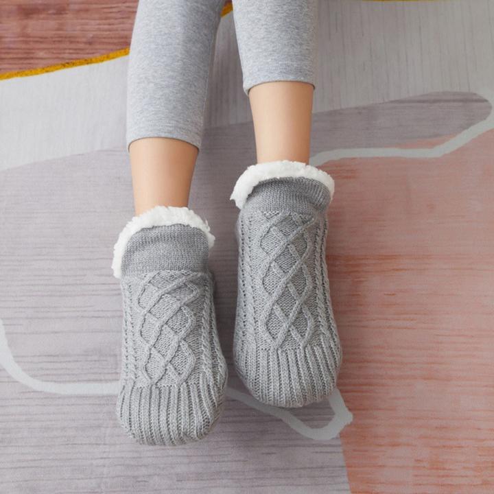 Produktbild Hermex Hausschuhe Gr. 35-38 Wintersocken Kuschelsocken Fuzzy-Socken Pantoffeln (35, 36, 37, 38)