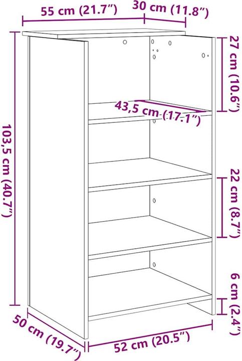 Produktbild VidaXL Empfangstheke Weiss 55x50x103,5 cm Holzwerkstoff Empfangstresen