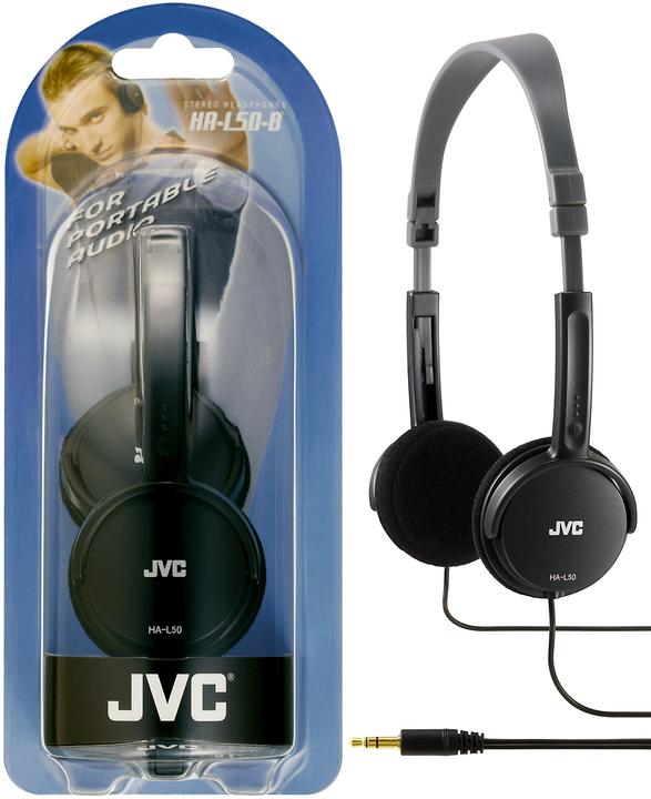 Produktbild JVC HA-L50 Stereokopfhörer, schwarz (keine Geräuschunterdrückung, Kabelgebunden)