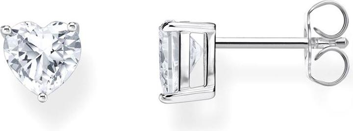 Thomas Sabo Ohrstecker mit weissem Stein in Herzform (925er Silber)