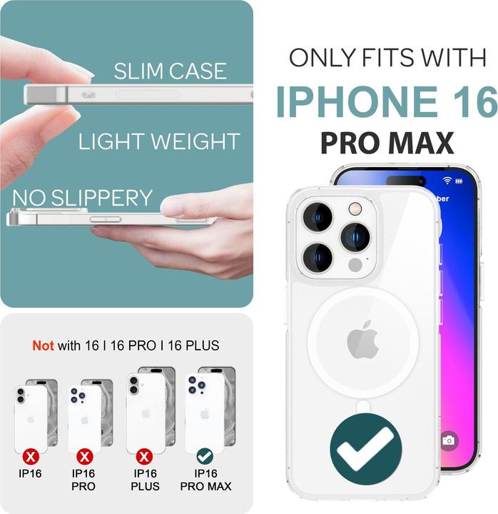 Immagine prodotto Nalia Custodia rigida trasparente con MagSafe (Apple iPhone 16 Pro Max)
