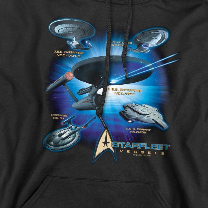 Immagine prodotto Starfleet Vessels Felpa con Cappuccio Uomo (L)