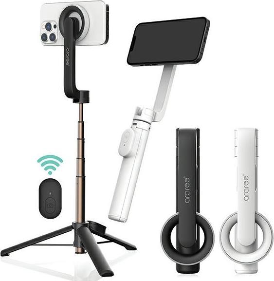 Actual product image Araree Selfie Stick Bluetooth Magfie POD czarny/black MagSafe Tripod AR60-01727A