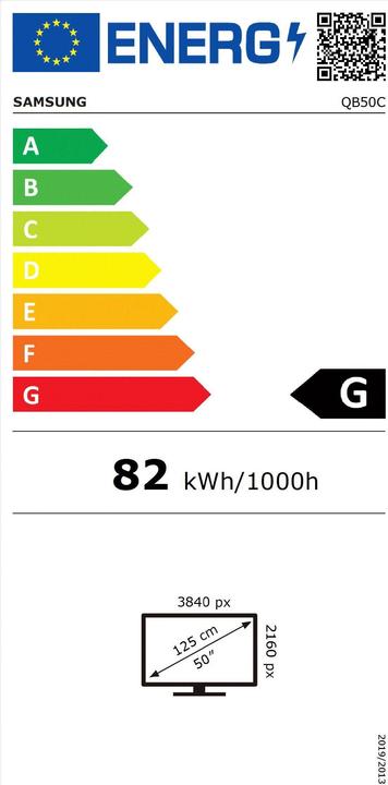 Energy Label Samsung QB50C (3840 x 2160 Pixels, 50")