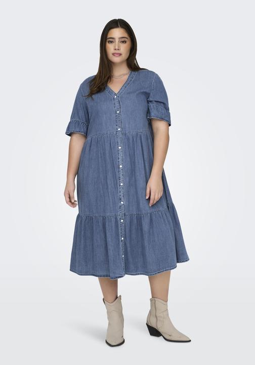 Image du produit Only Coupe décontractée Col en V Manches cloches Robe courte en jean (42)