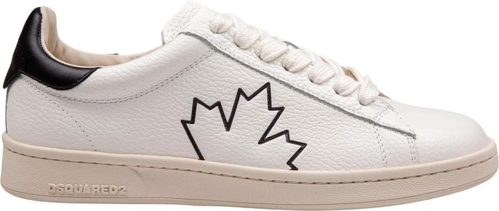 Dsquared2 boxer sneakers in leather color black and white (42)