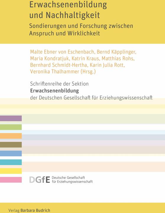 Produktbild Erwachsenenbildung und Nachhaltigkeit (Deutsch, Klaus Buddeberg, Malte Ebner von Eschenbach, Luca Fliegener, Martin Reuter, Sophie Lacher, 2024)