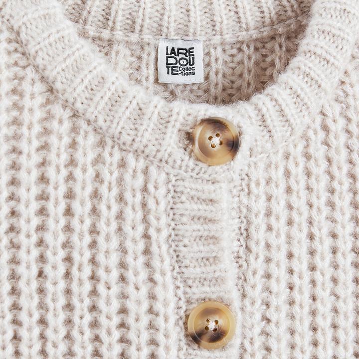 Actual product image La Redoute Collections Grobstrickjacke mit rundem Ausschnitt und Knopfleiste (102)