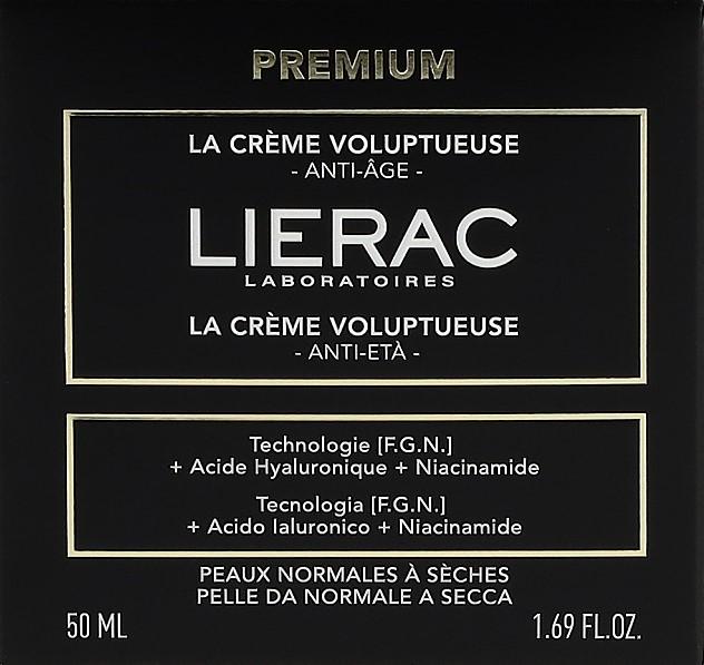 Nutritional values and ingredients Lierac The Voluptuous (50 ml, 24h cream)