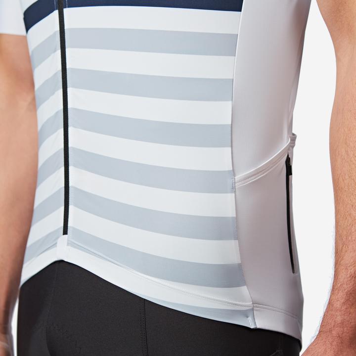 Image du produit Van rysel Maillot vélo route manches courtes été ajusté homme - EDR 2 blanc marinière (L)