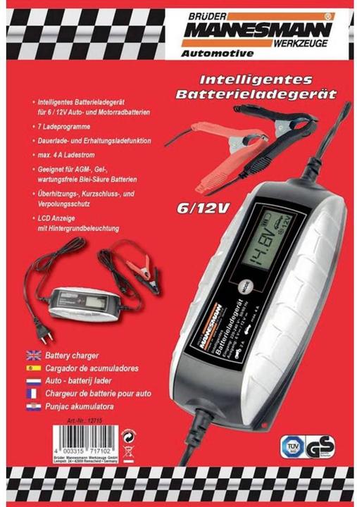 Immagine prodotto Mannesmann Caricabatterie da auto (12V, 6V, 4 A)