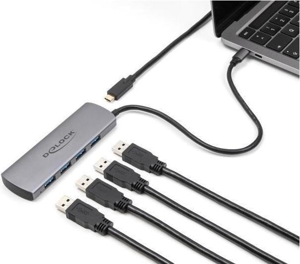 Immagine prodotto Delock Hub USB 10 Gbps a 4 porte USB Type-A con connettore USB Type-C (USB-C, 4 Porti)
