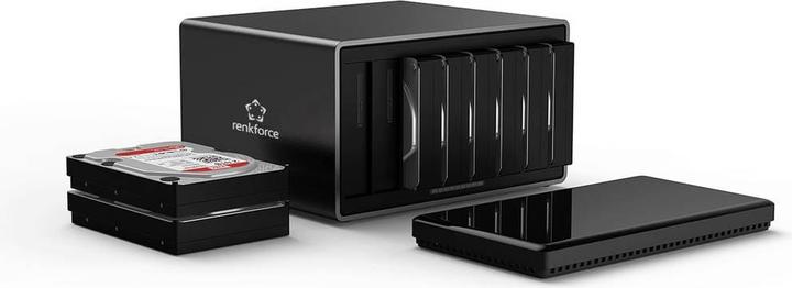 Produktbild Renkforce RF-6647854 8.9 cm (3.5 Zoll) Festplattengehäuse 8 Bay 3.5 Zoll USB-A ( (3.5")