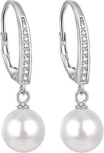 Beneto Beautiful silver earrings with real pearls AGUC862PL