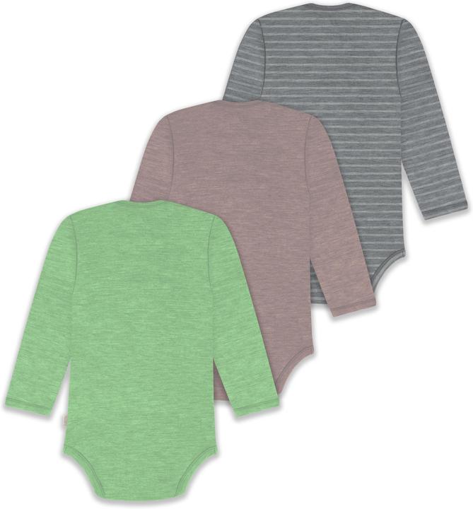 Produktbild Normani 3er Pack Baby Merino Body Langarm „Auckland" - 9383 (80)