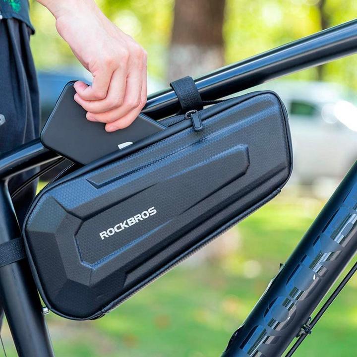 Actual product image Rockbros B66 waterproof bicycle bag for frame - black (1.50 l, Frame bag)