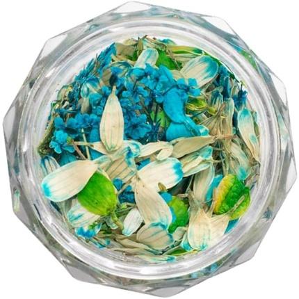 Semilac Flower Flakes Spring Meadow Pastel Green & Turquoise Nail Decoration (Pastel green & turquoise)
