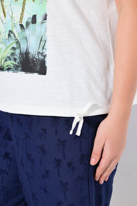 Produktbild Ulla Popken T-Shirt, Tunnelzug, Palmen, Herzausschnitt, Halbarm (42, 44)