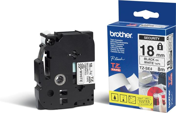 Actual product image Brother TZe-SE4 (1.80 cm, Black, White)