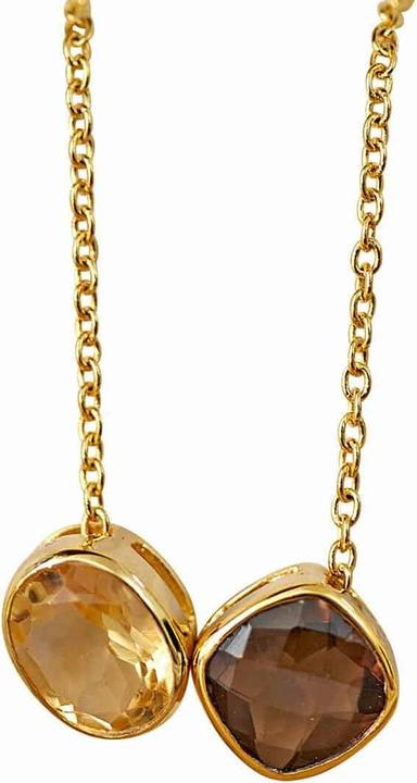 Loberon Halskette Ovique gold (925er Sterlingsilber, Verzierung: Citrin-Edelstein)