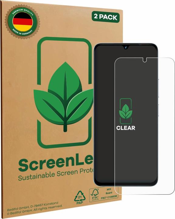 Actual product image ScreenLeaf Screen Protector sustainable Screen Protection, clear, anti-scratch (2 Piece, Umidigi G100)