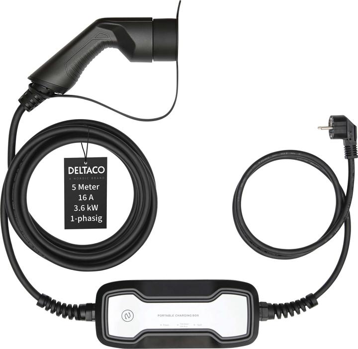 Image du produit Deltaco Câble de recharge EV (CEE 7/7, 3.60 kW, 16 A, 5 m)