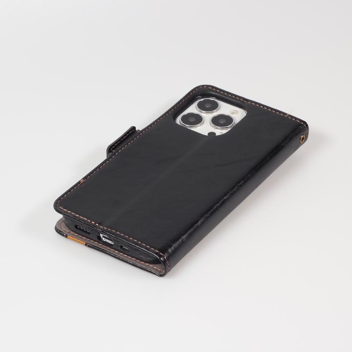Image du produit PhoneLook Etui cuir Flip Wallet en cuir véritable avec stripe design et compartiment à cartes (Apple iPhone 13 Pro)