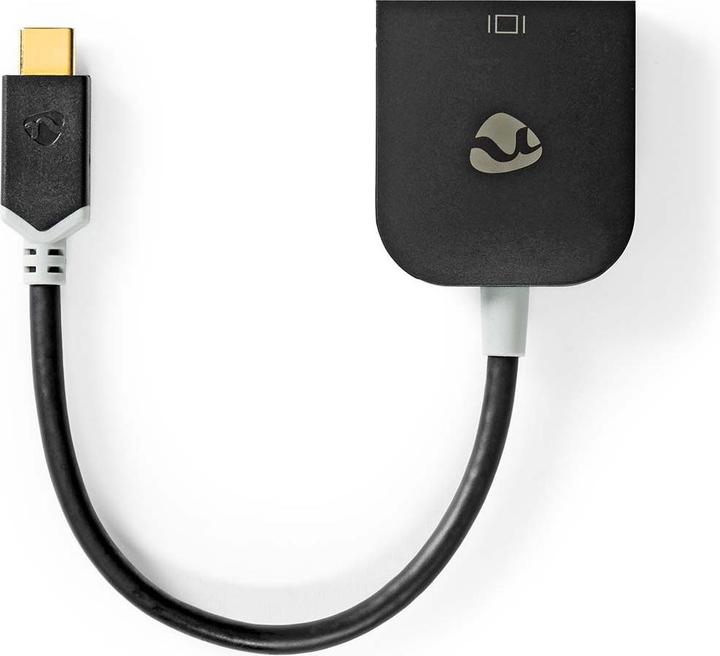 Actual product image Nedis USB adapter USB 3.2 Gen 1 USB-CT male VGA female 0.20 m round Gold-plated PVC Anthracite Verpac (USB-C, 20 cm)