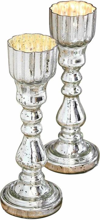 Image du produit Loberon Kerzenständer 2er Set Velanor antiksilber (10 cm, H)