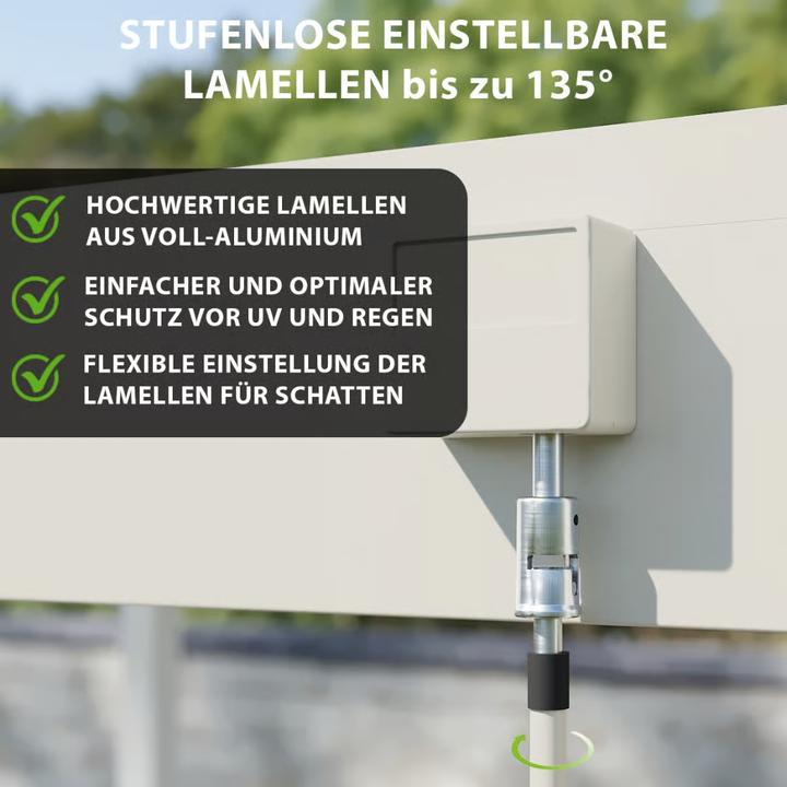 Image du produit Weide Pergola Deluxe Plus | Voll Aluminium freistehend | 3.6x5.3m | Lamellendach Ivory Sand (360 cm, 530 cm)