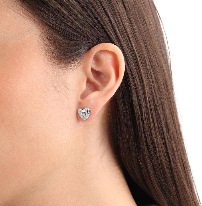 Image du produit S.Oliver Boucles d'oreilles pour femmes, argent 925 Sterling, zircon synth. | coeur (Argent 925)
