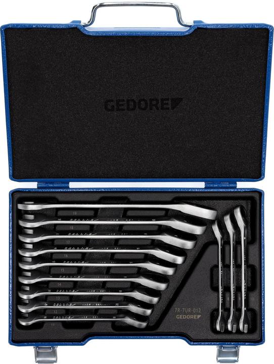 Produktbild Gedore 7 UR-012 Satz Maulschlüssel mit Ringratsche, umschaltbar 12-teilig 8-19 mm (8 mm, 9 mm, 10 mm, 11 mm, 12 mm, 13 mm, 14 mm, 15 mm, 16 mm)