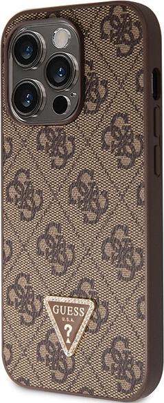 Produktbild Guess PU Leather Metal Logo Strass Crossbody Case für Apple iPhone 15 Pro - brown (Apple iPhone 15 Pro)