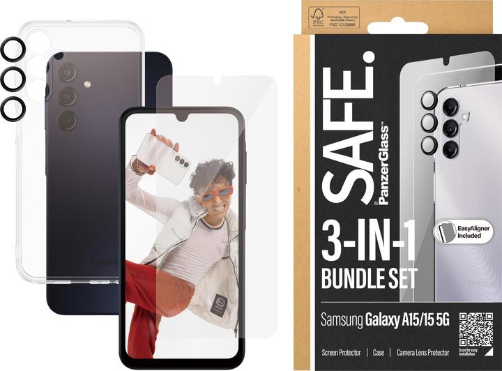 Actual product image Safe Edge to Edge Glass + Case (1 Piece, Samsung Galaxy A14 5G)