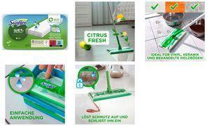 Image du produit Swiffer Wet Wischtücher Nachfüllpackung 10er Antibakteriell Wischtücher (10 pièce(s))